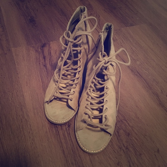 Mossimo Supply Co. Shoes - Open toe lace up booties Mossimo Supply Co. Shoes - Open toe lace up booties